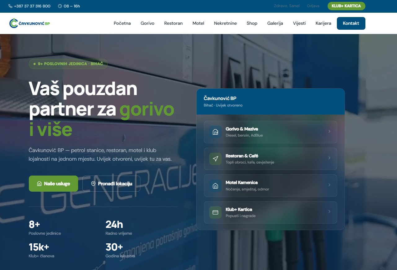 Čavkunović BP — Web Portal & Admin CMS